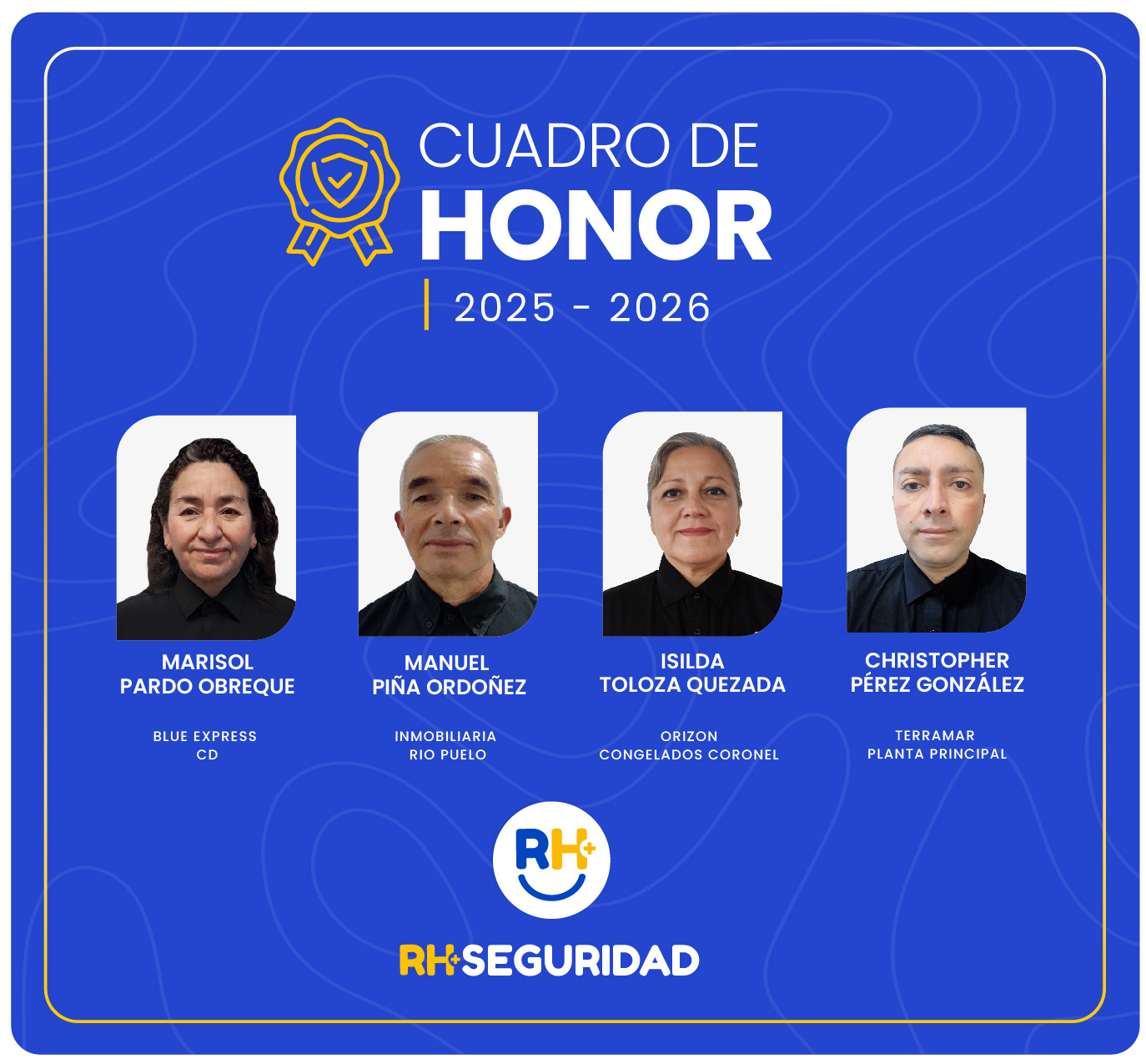 Cuadro de Honor 2025-2026 RH Seguridad 1 cuadro de honor